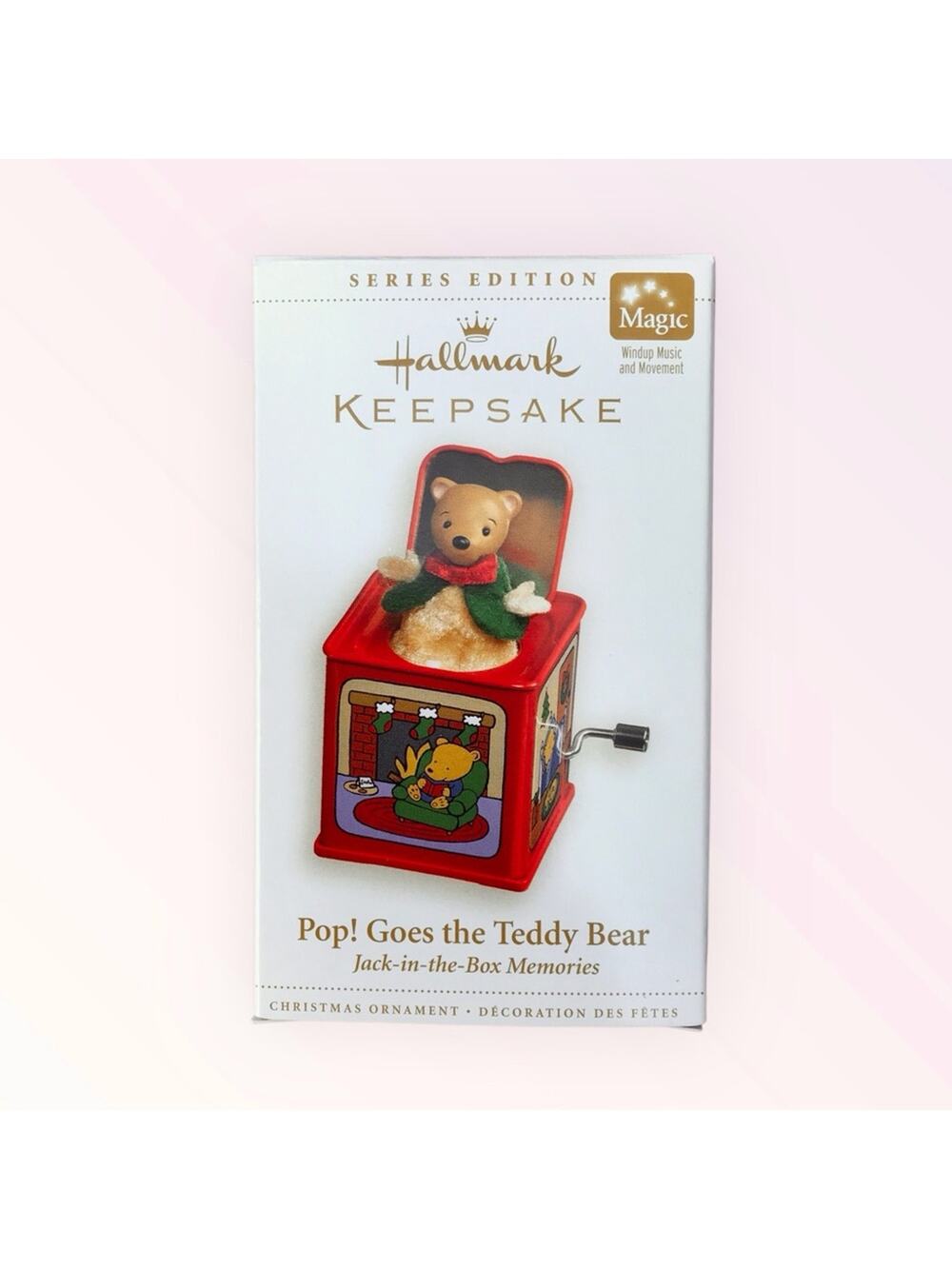 Hallmark Christmas Ornament Plays Pop! Goes the Teddy Bear Jack-in-the-Box